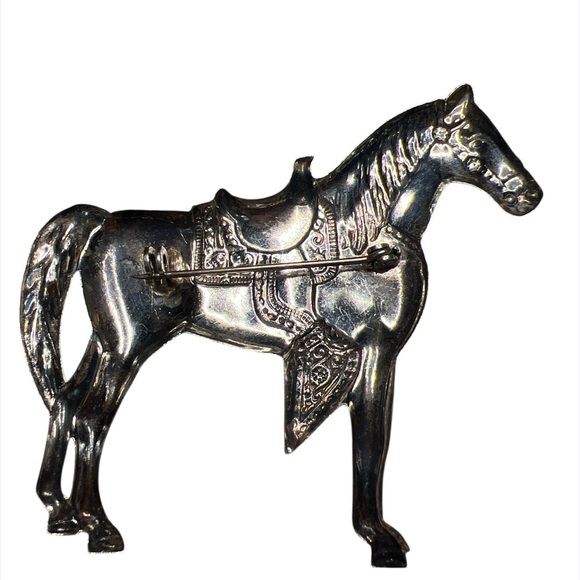 Silver Tone Horse Brooch - Picture 3 of 5